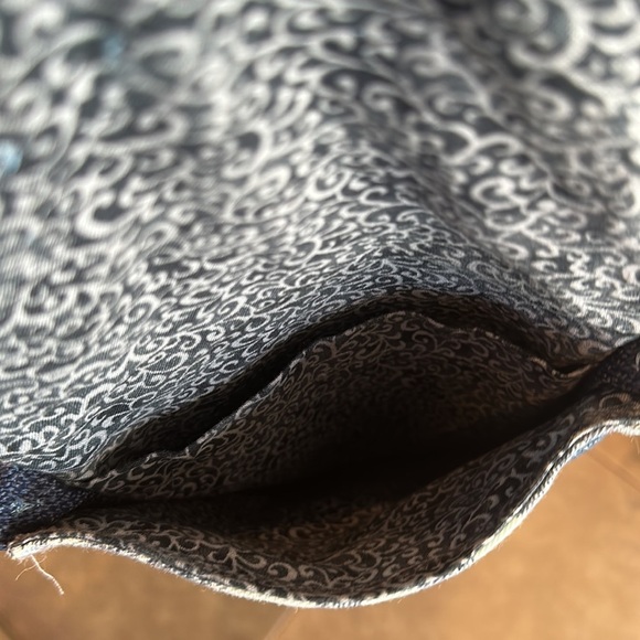 Cloth & Denim Blue Handmade Beaded Fringed  Positve Message Crossbody Bag - Picture 9 of 10